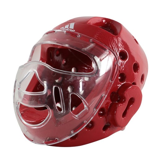 Adidas Headguard with face plex, World Taekwondo, red S- L