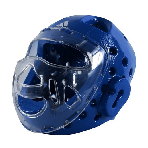 Adidas Headguard with face plex, World Taekwondo, blue, S- L