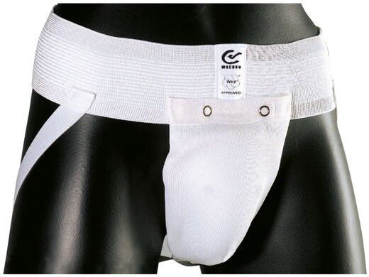 Wacoku Men's Groin Guard Pantal , WKF, white, sizes S - XL